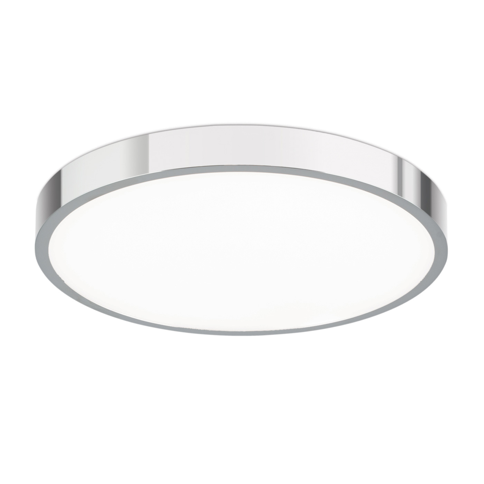 Orion Bully LED ceiling light, chrome 24 cm, for Living / Dining Room, aluminium, acrylic, 24 W, energy efficiency: A, H: 2.4 cm