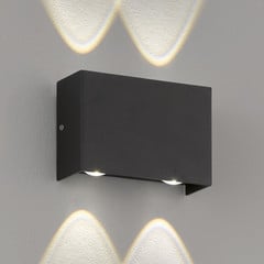 LED välisseinavalgusti Tokio, must, neljalambiline