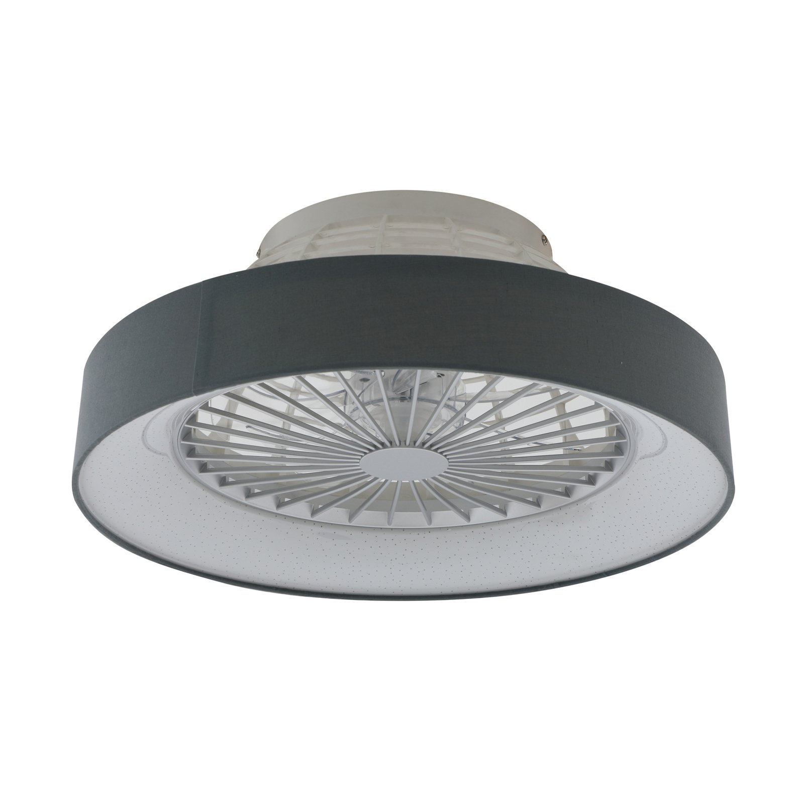 Stropní ventilátor Lindby LED Mace, šedý, tichý, CCT