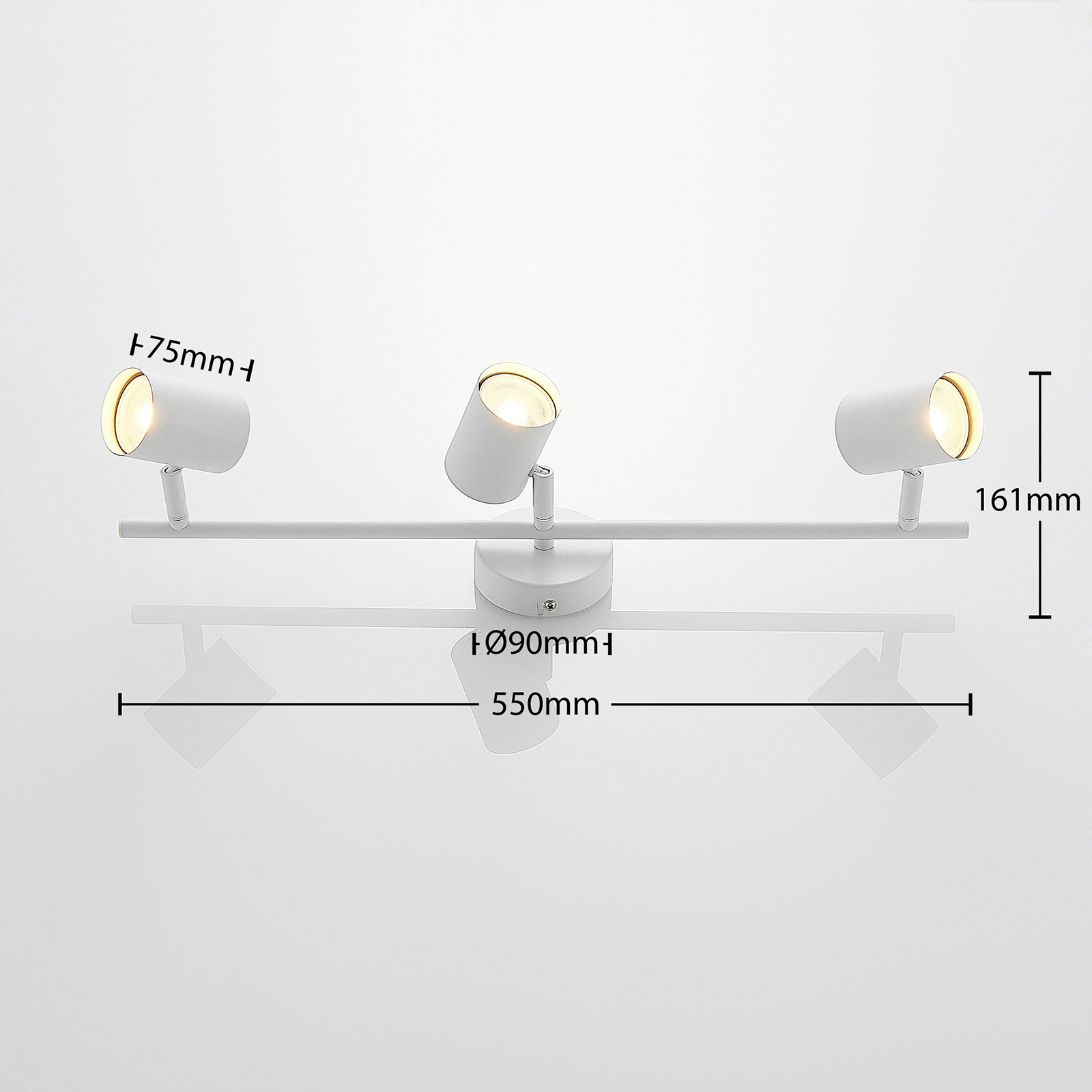Lindby loftlampe Jorell, mat hvid, 3-lys, stål