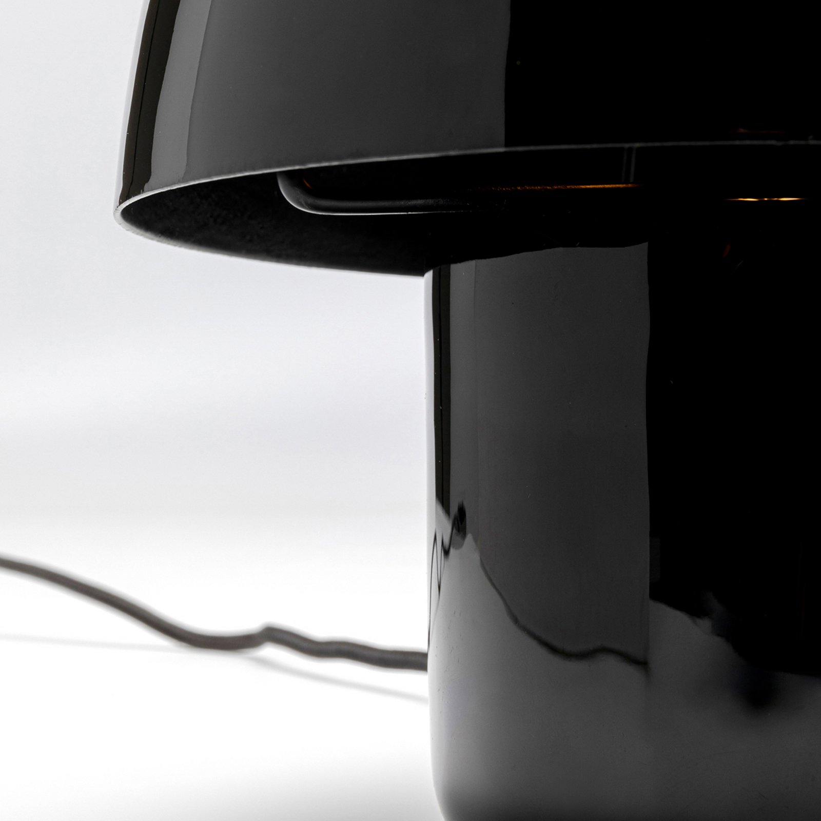 Kare galda lampa Mushroom, melna, metāls, 20 cm, E14