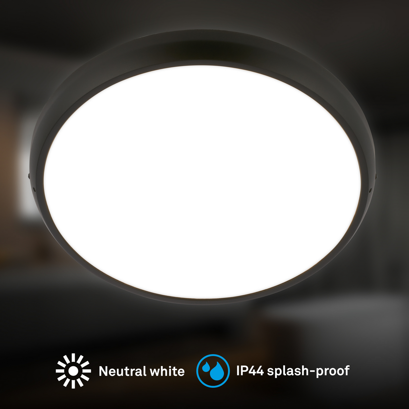 Lampa sufitowa LED Navaro, czarno-biała, Ø 38 cm, 4 000 K Lampa sufitowa LED Navaro, czarno-biała, Ø 38 cm, 4 000 K