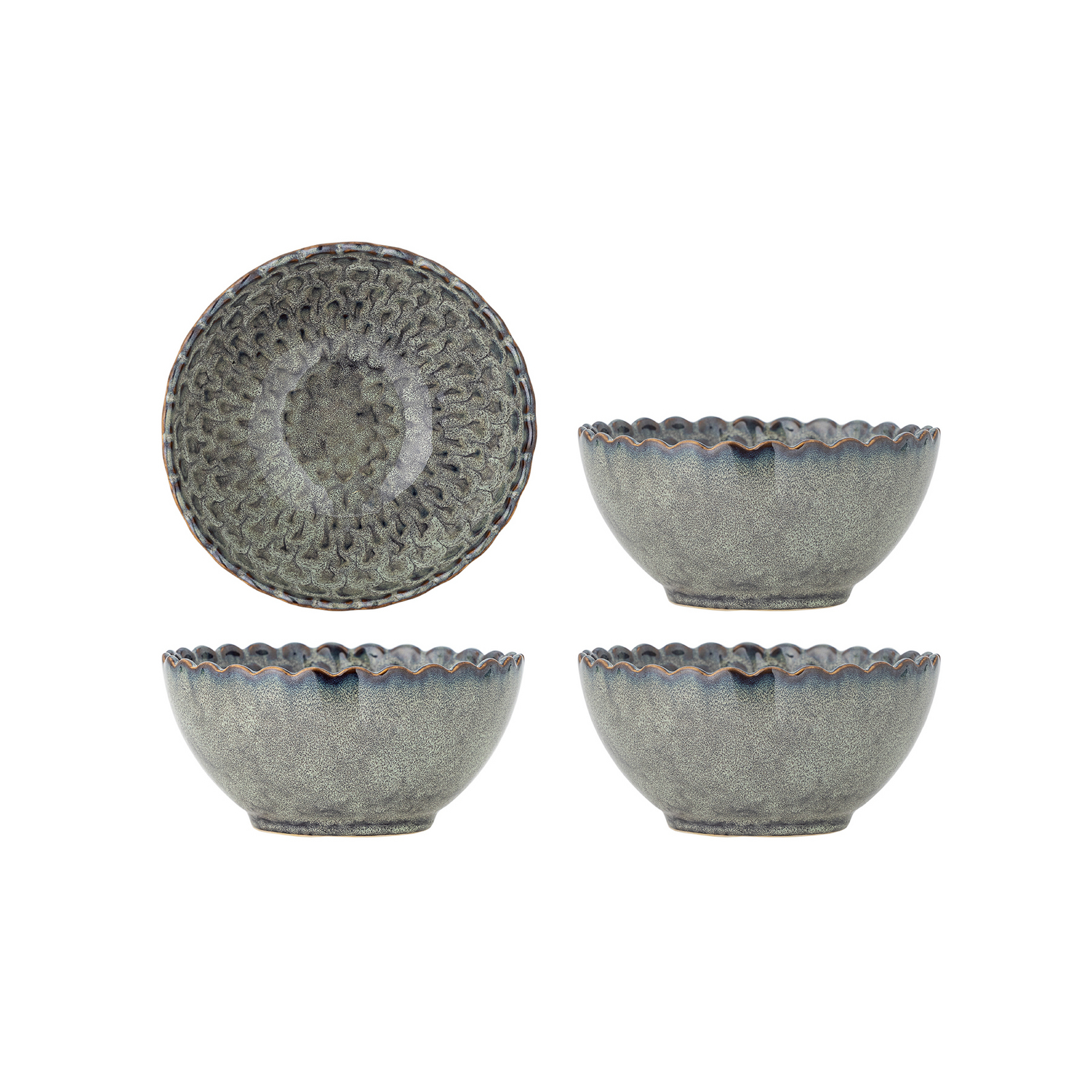Katrina, coupelles, grises, lot de 4, 8 cm, céramique - Bloomingville