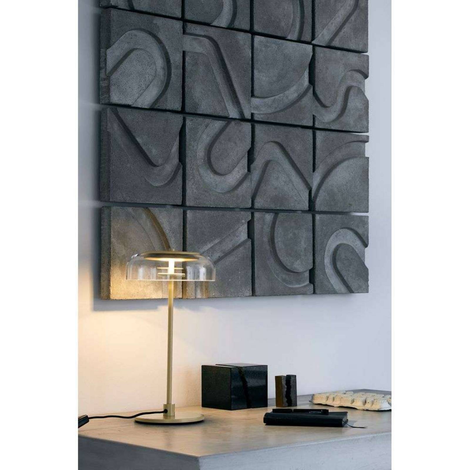 Nuura LED-Tischleuchte Blossi, Höhe 43 cm, goldfarben/klar günstig online kaufen