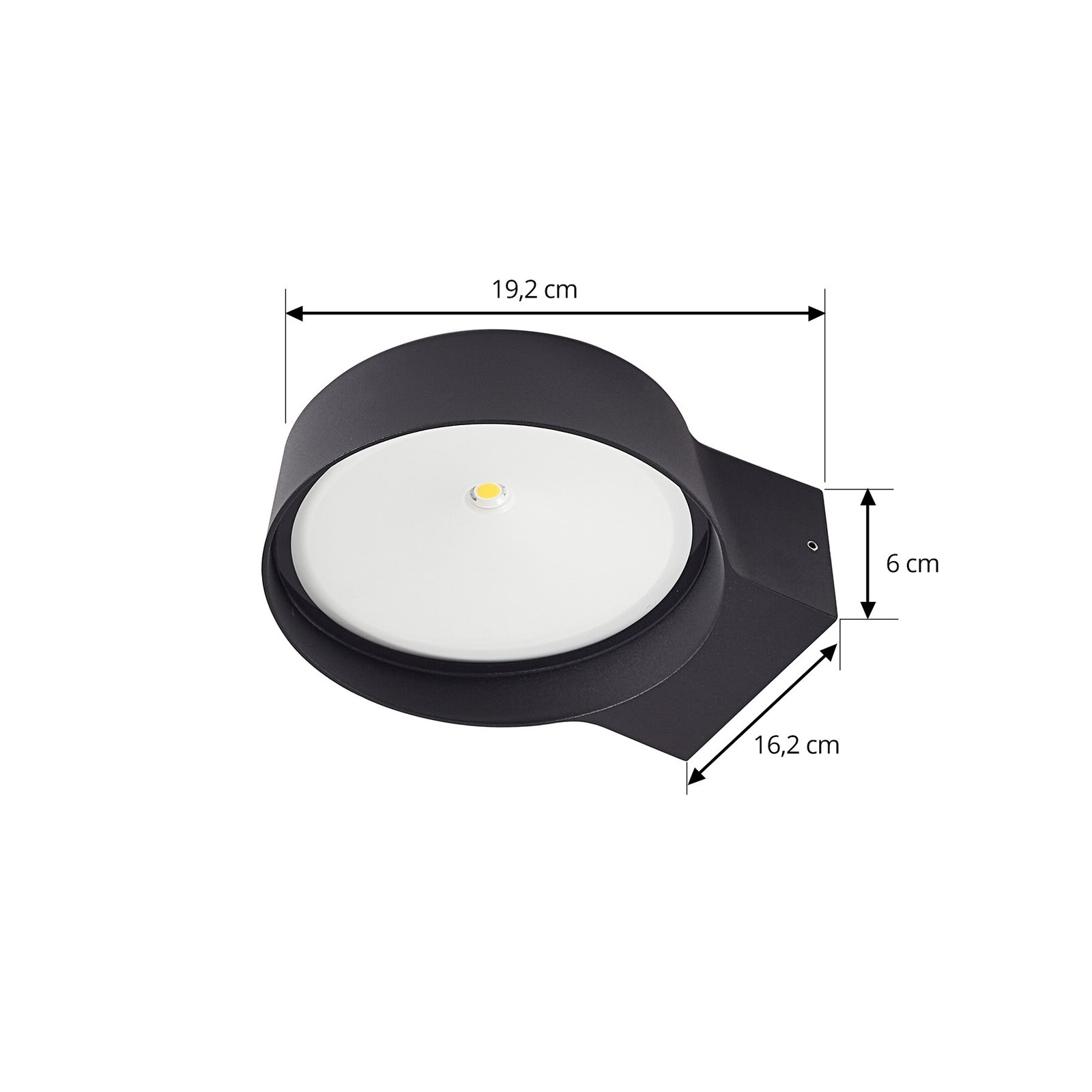 Lindby LED-Außenwandleuchte Jesiba, grau, Alu, Ø 16,2 cm