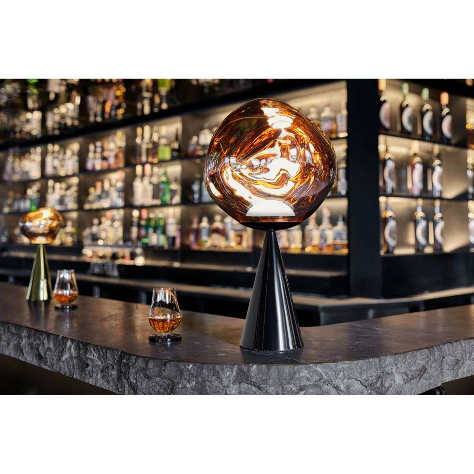 Melt Cone Fat Candeeiro de Mesa Copper/Black - Tom Dixon