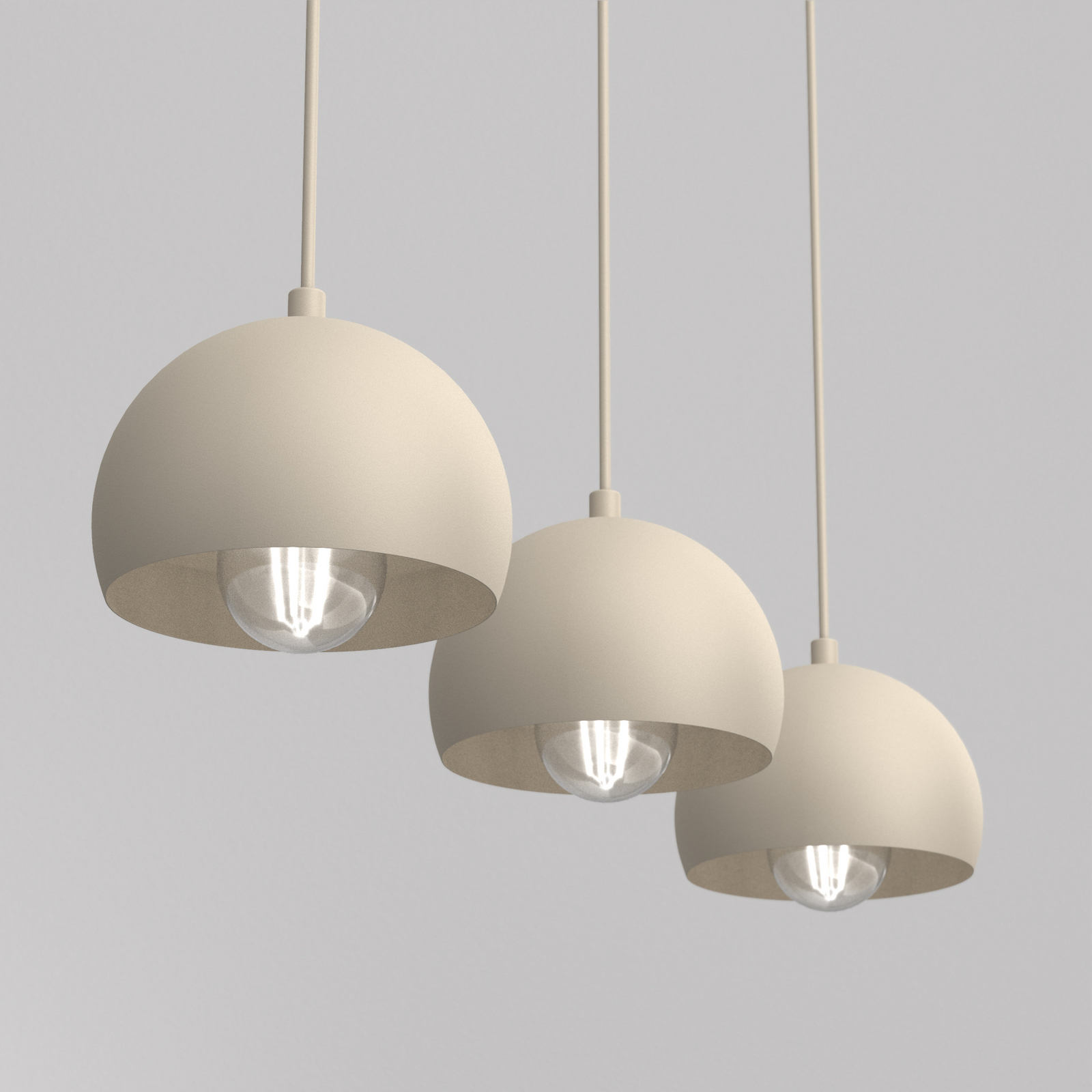 Sool hanging light, beige, length 65 cm, 3-bulb, metal, E27 Sool hanging light, beige, length 65 cm, 3-bulb, metal, E27