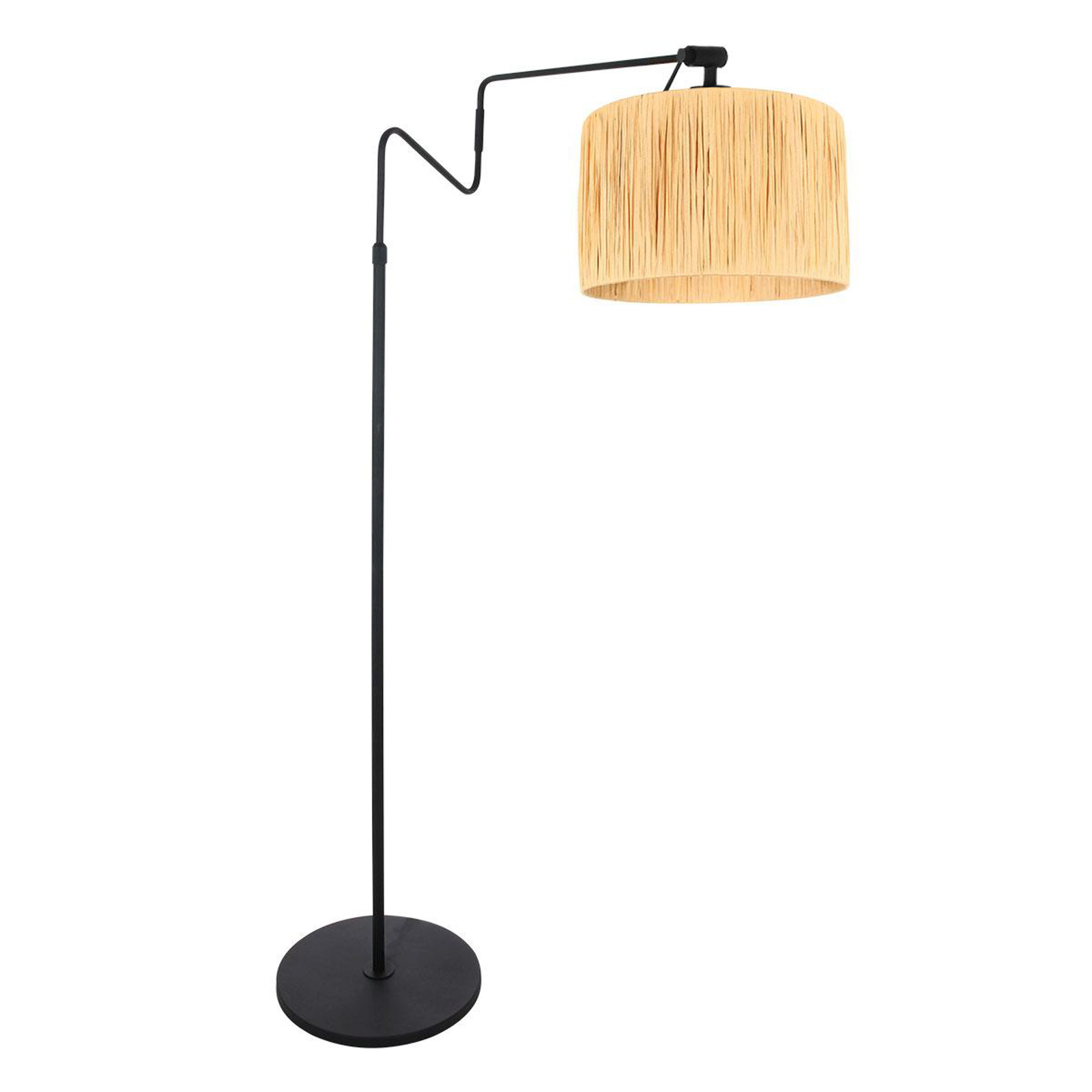 Vloerlamp Linstrom, metaal, gras, zwart, beige