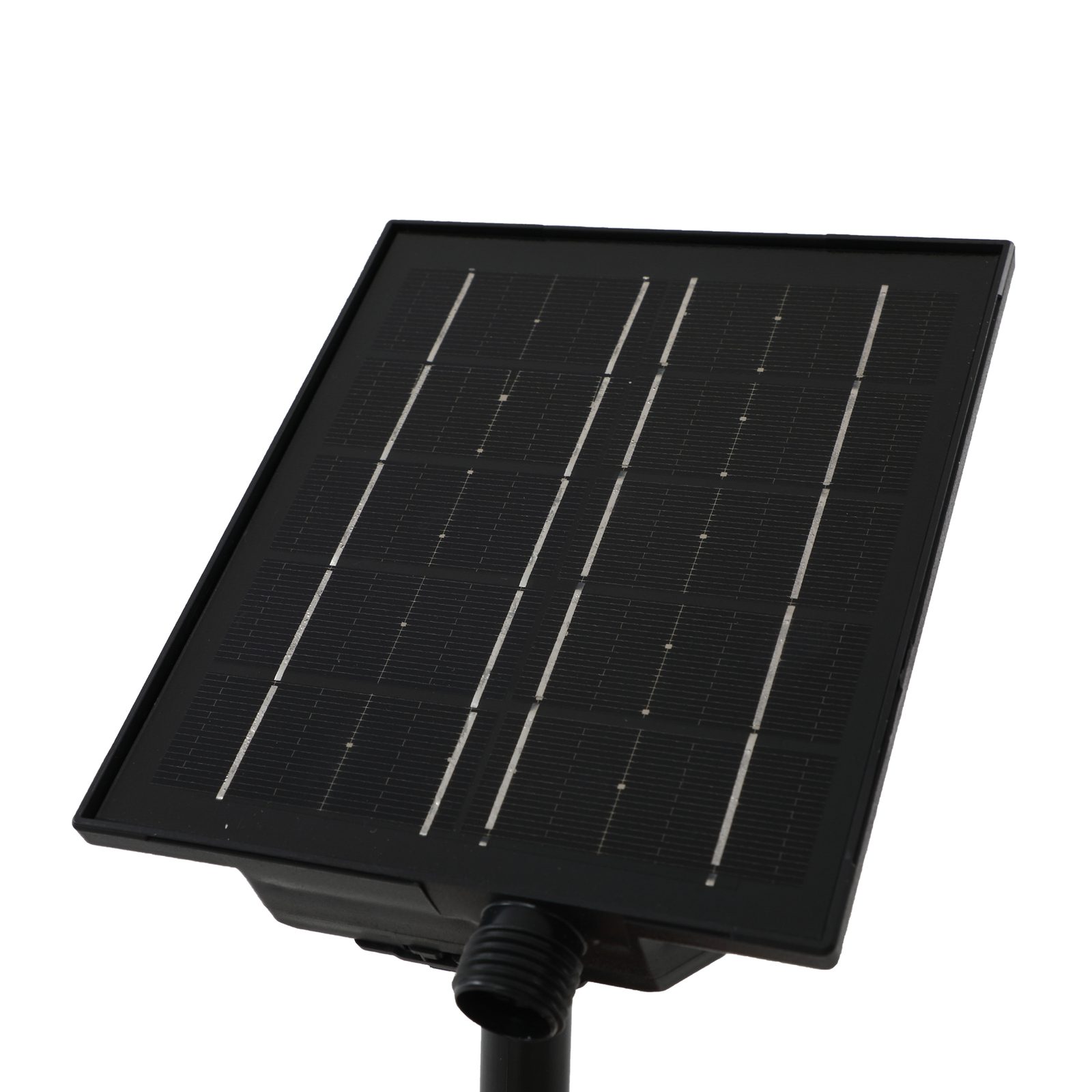 Lindby LED saules bateriju lampa Sabriel, izliekta, melna, alumīnija, 3000K