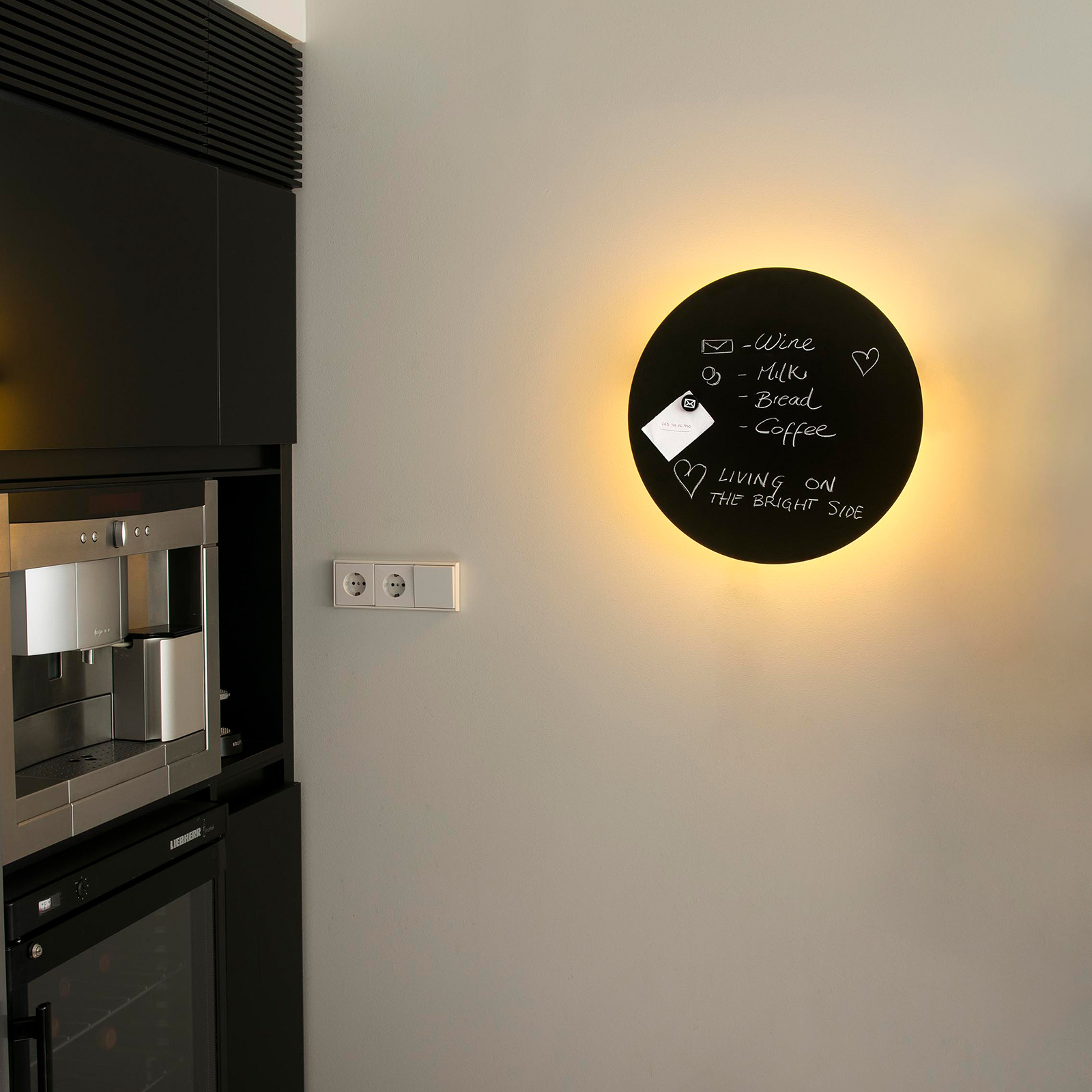 Board wall light with LEDs, writeable, 45 cm