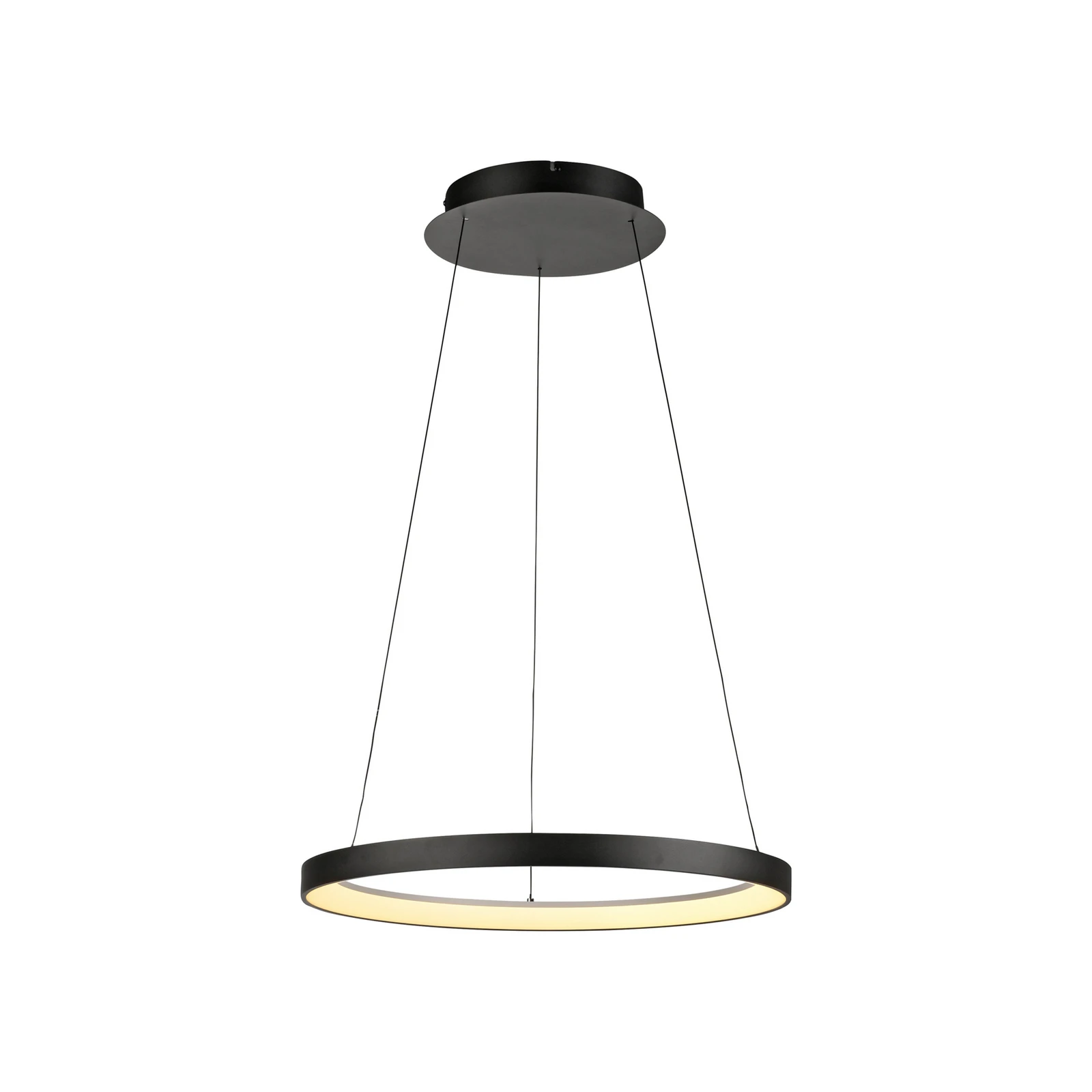 Paul Neuhaus lámpara colgante LED Hoop, negra, Ø 57 cm, atenuable