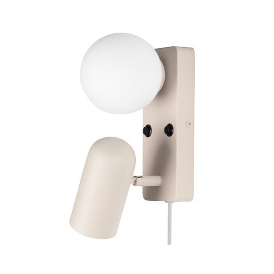 Doppio vegglampe, beige, høyde 24 cm, 2 lyskilder – Globen Lighting