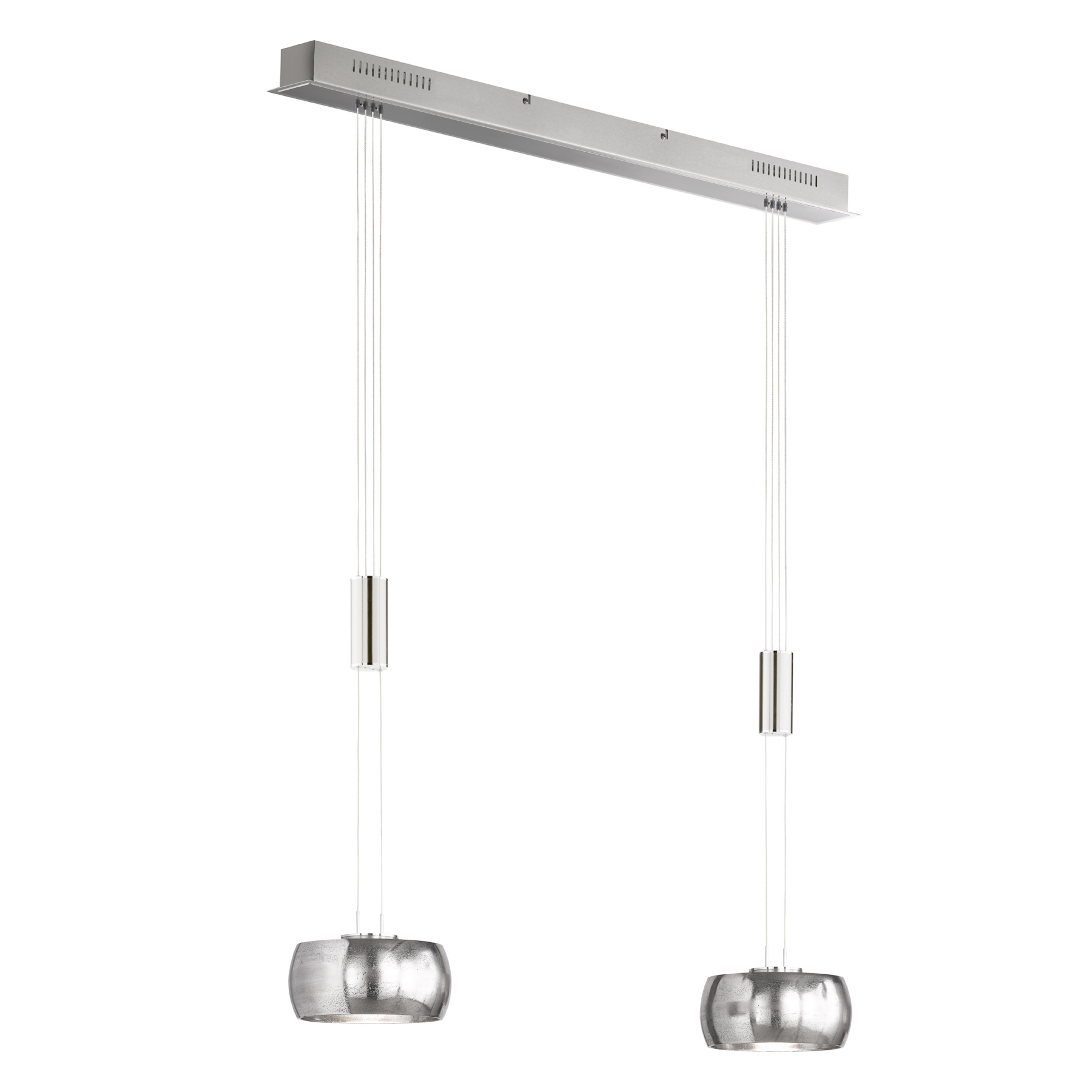 Suspension LED Colette, à 2 lampes chrome/nickel