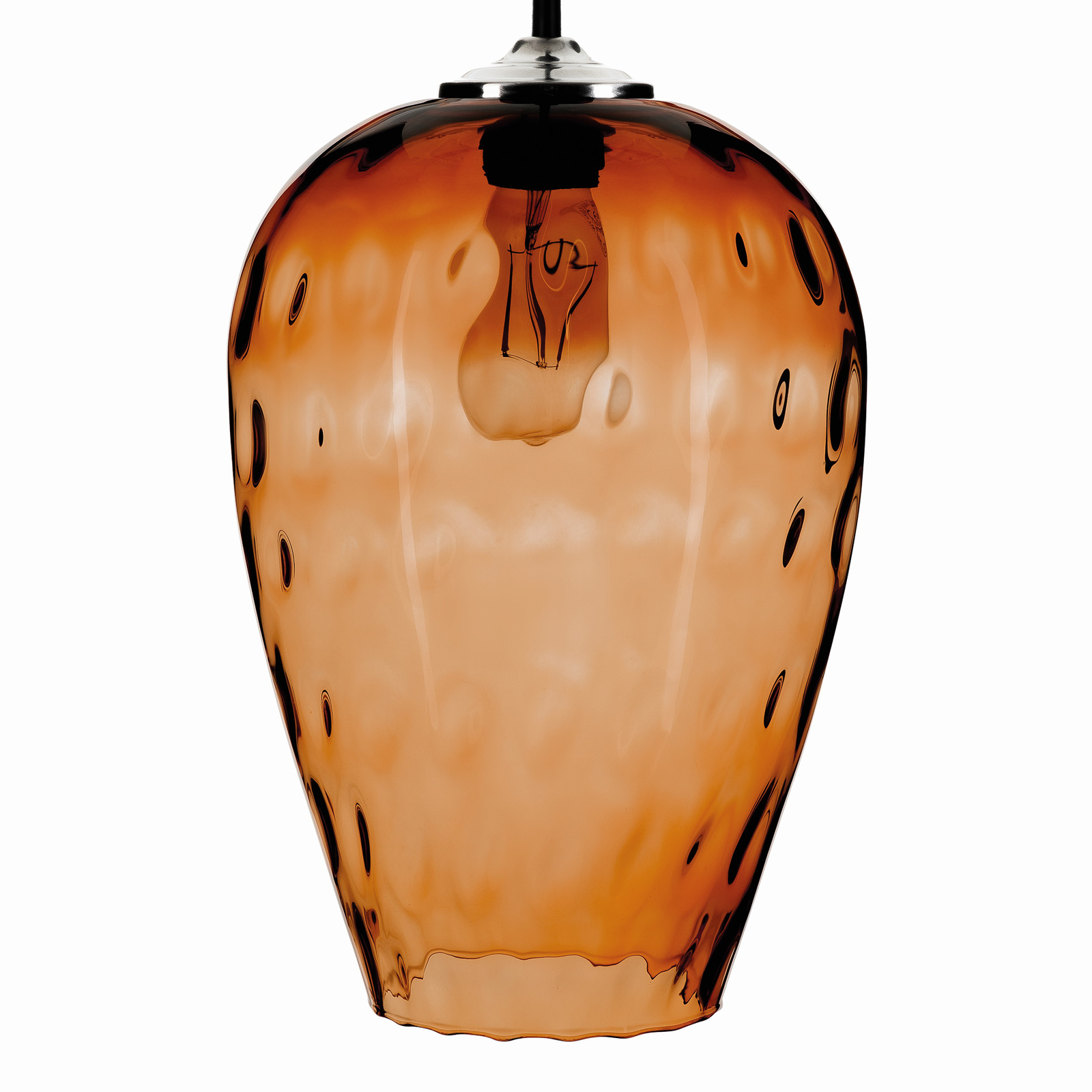 Hanglamp Linkeus II glazen kap amber Ø 26cm