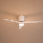 Stropný ventilátor Lucande LED Sorin, biely, CCT, IP44