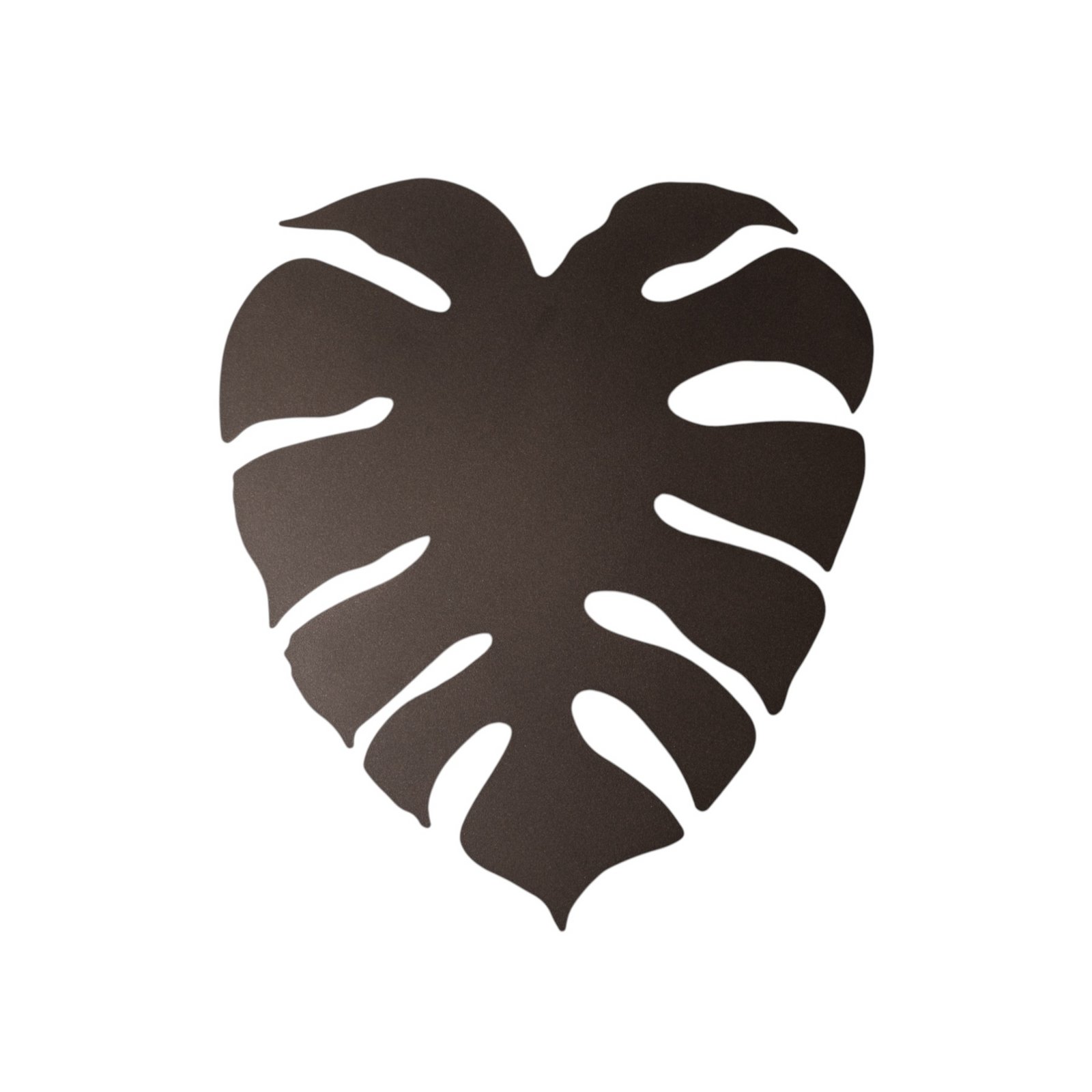 Monstera wall light, leaf shape, 3 x G9, steel, brown