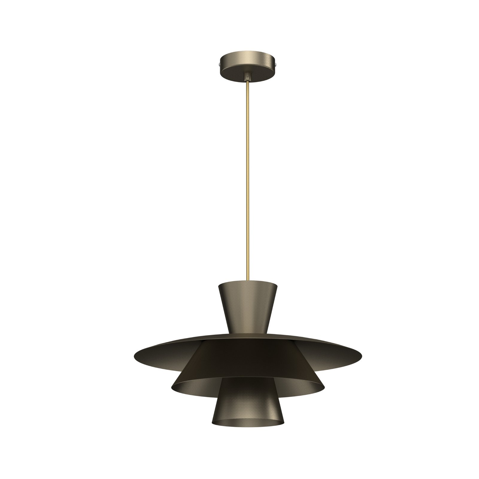Candeeiro suspenso Plato, cor titânio, metal, Ø 38 cm, E27