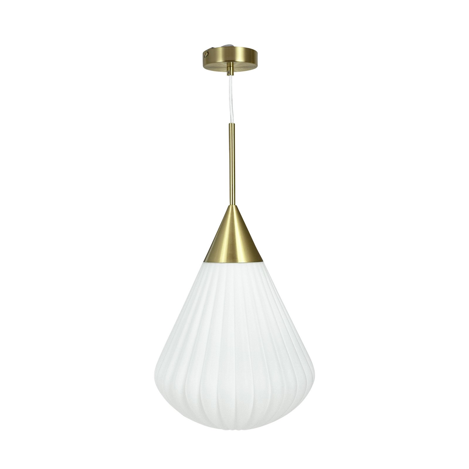 Dyberg Larsen Balloon hanging light, Ø 33 cm, white/brass