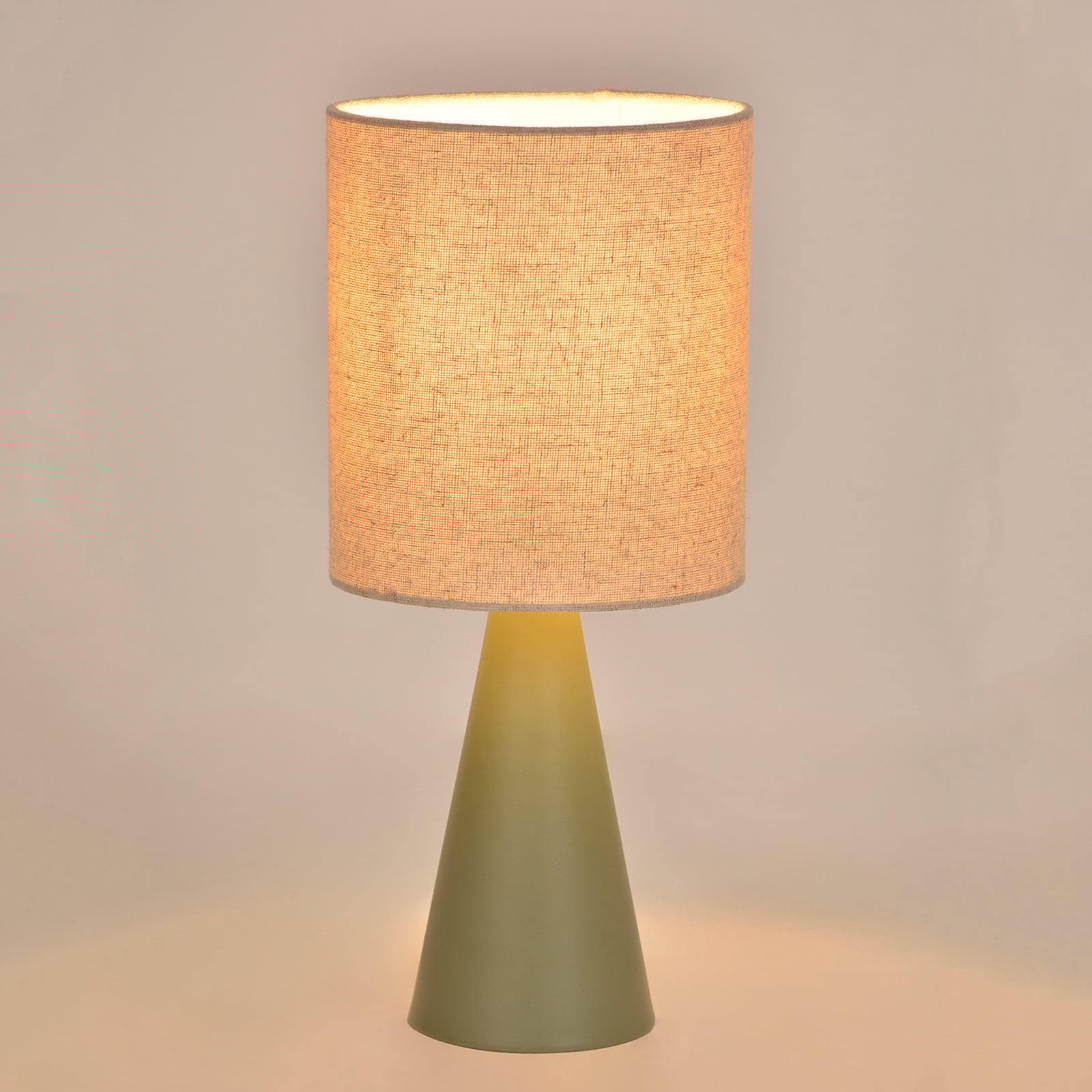 Bordlampe Sally, lysegrå/beige, høyde 33 cm, metall/stoff Bordlampe Sally, lysegrå/beige, høyde 33 cm, metall/stoff