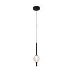 LED hanglamp Abeona, Ø 10 cm, zwart/helder, metaal/glas