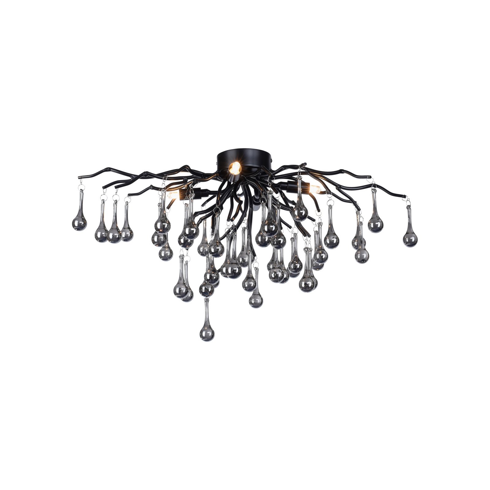 Paul Neuhaus taklampa Icicle, 4-ljus, svart