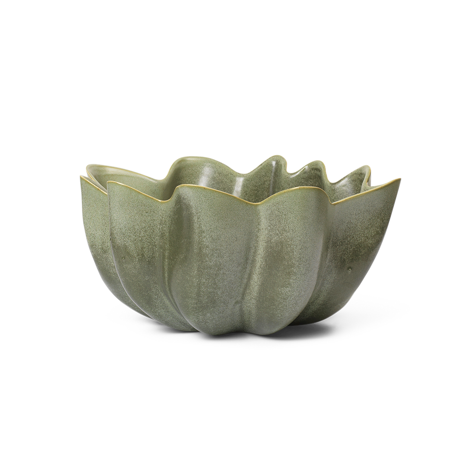 ferm LIVING Bol Nium, verde, Ø 22 cm, ceramică, glazurat