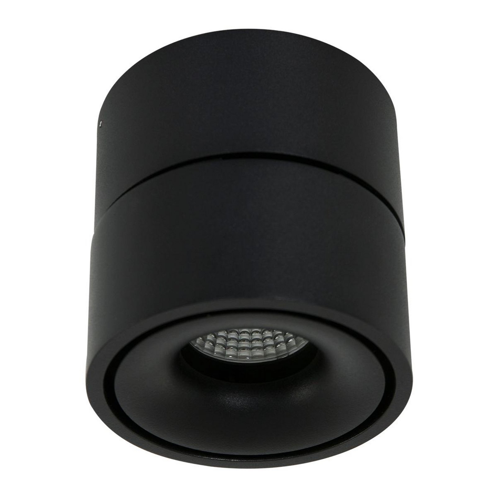 LED ceiling spotlight Fez, black, 1-bulb, metal, swivelling