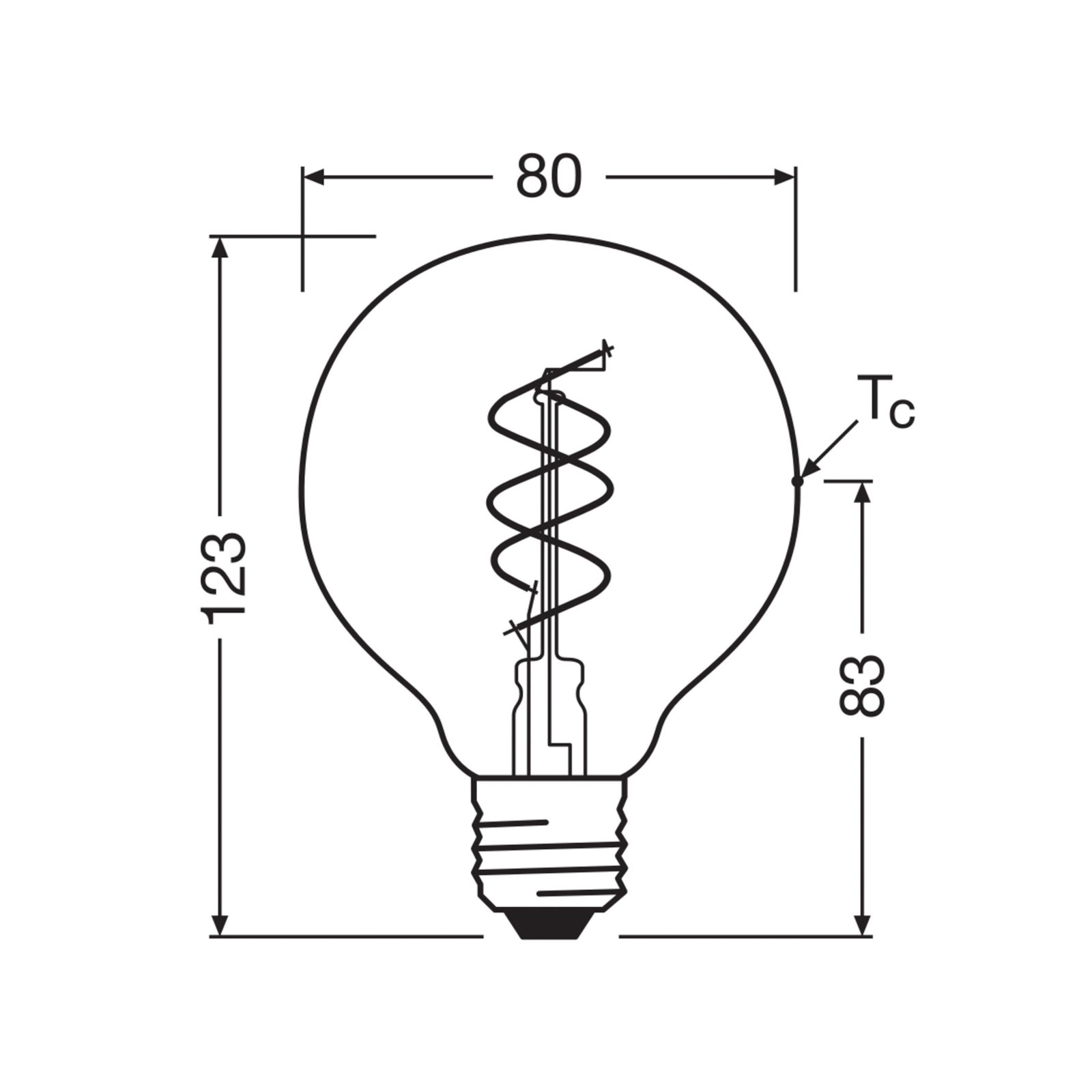 OSRAM LED Vintage G80 E27 4,6W 927 Spiral Filament clear dimmable