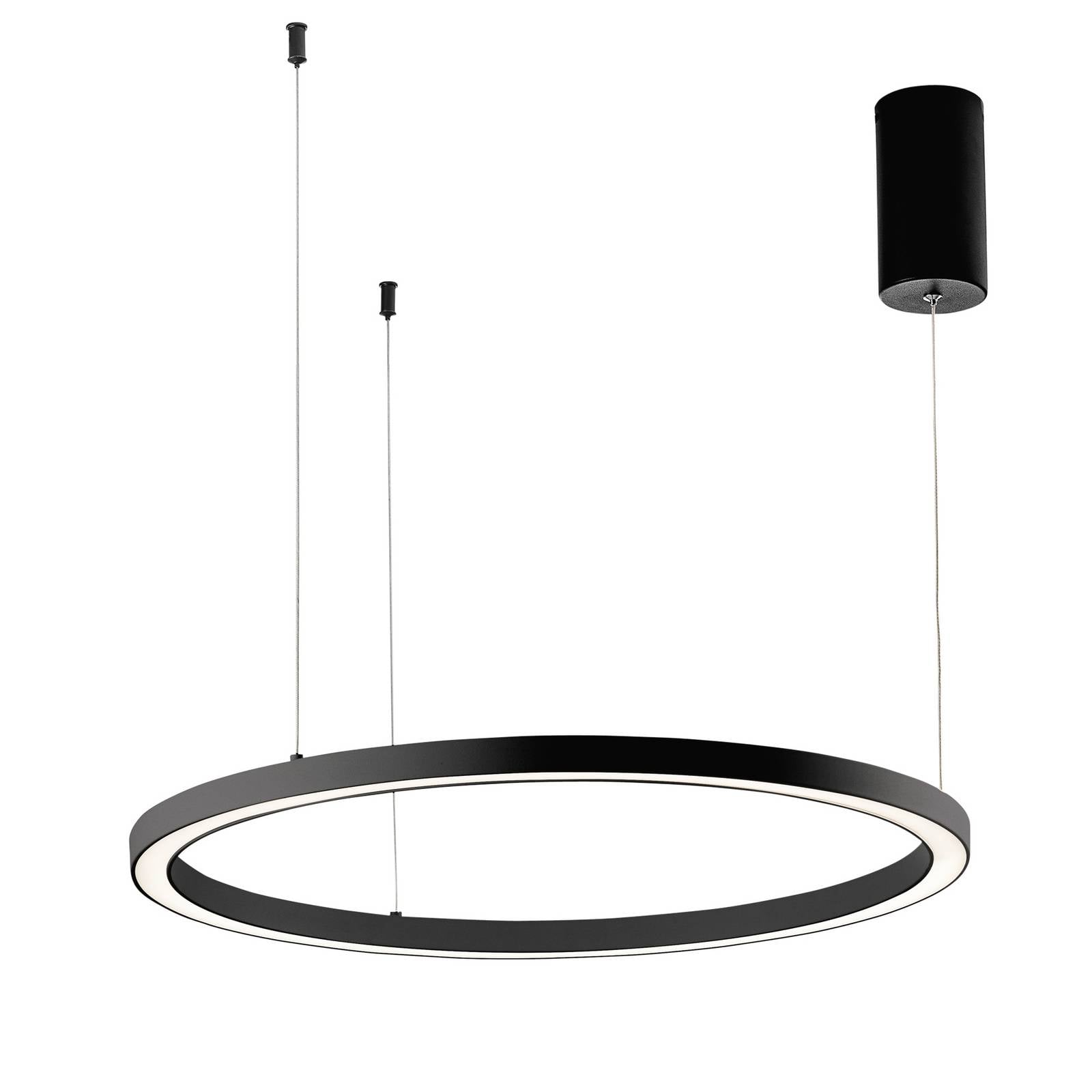 LED-Pendellampe Hoop, schwarz, Ø 80 cm,  Metall, CCT