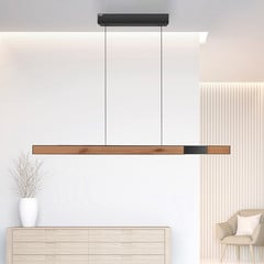Závěsné svítidlo PURE LED Moto-Rise, barva dřeva, hliník, CCT