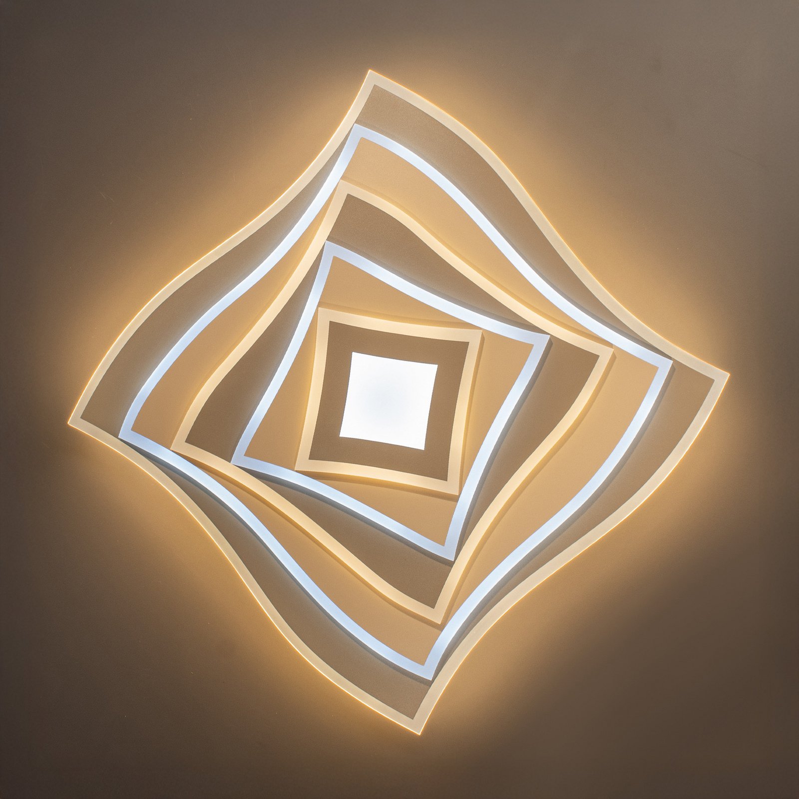 Lámpara LED de techo HERO, gris claro, 50 x 50 cm, control remoto CCT atenuable Lámpara LED de techo HERO, gris claro, 50 x 50 cm, control remoto CCT atenuable