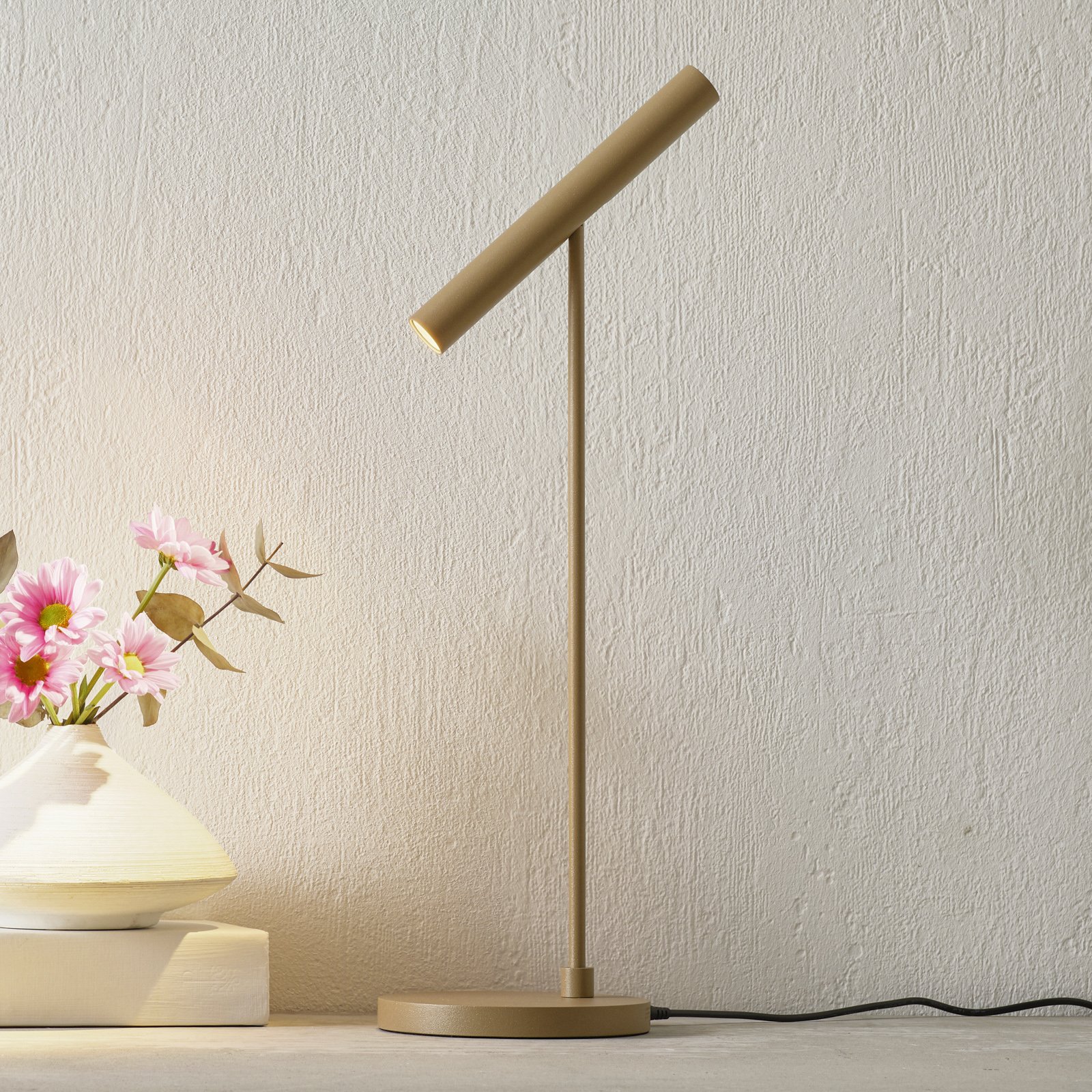 LOUM Meyjo LED table lamp sensor dim terra, for Living / Dining Room, aluminium, 9 W, energy efficiency: A+, H: 45 cm