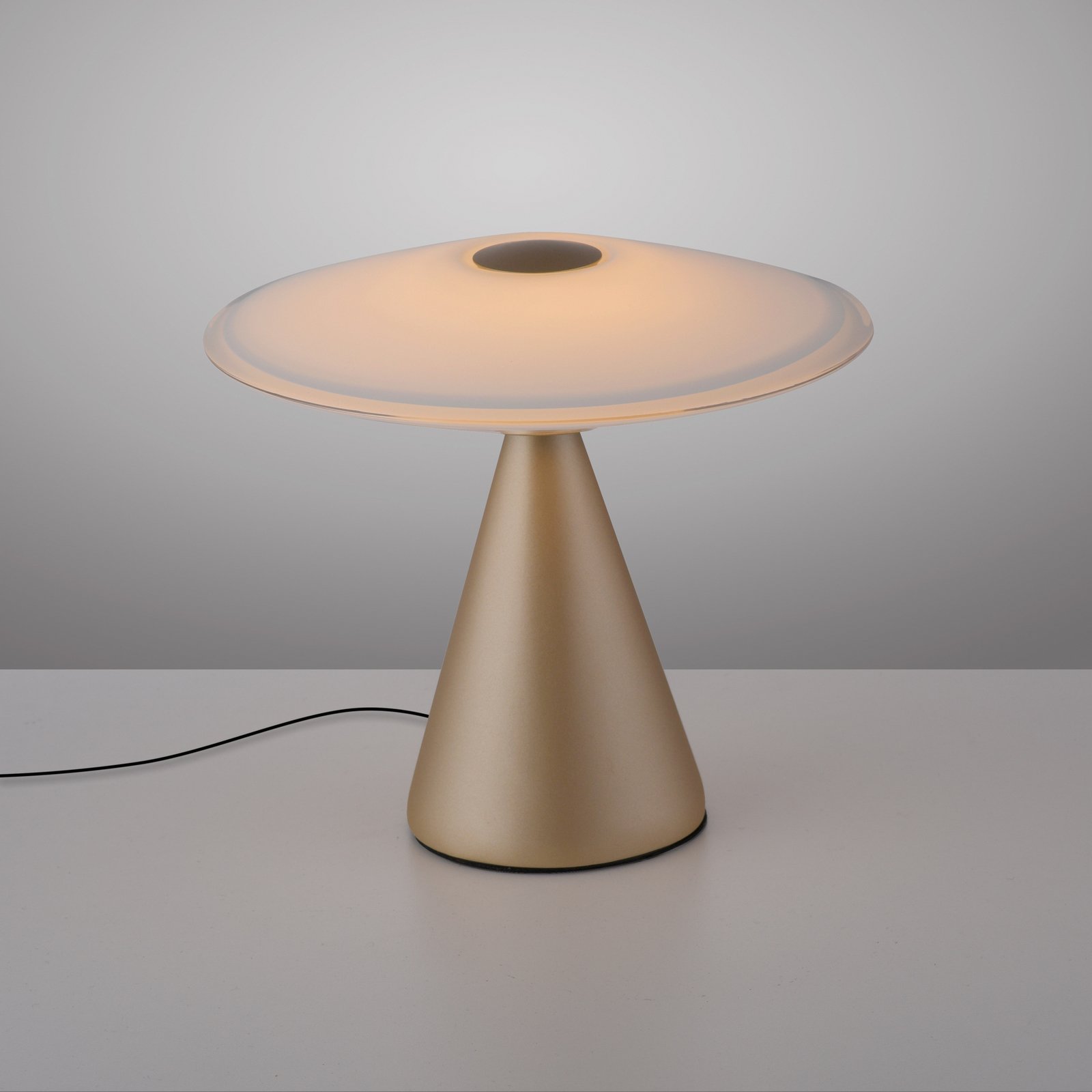Paul Neuhaus LED-Tischlampe Elipsa, weiß/bronze, dimmbar