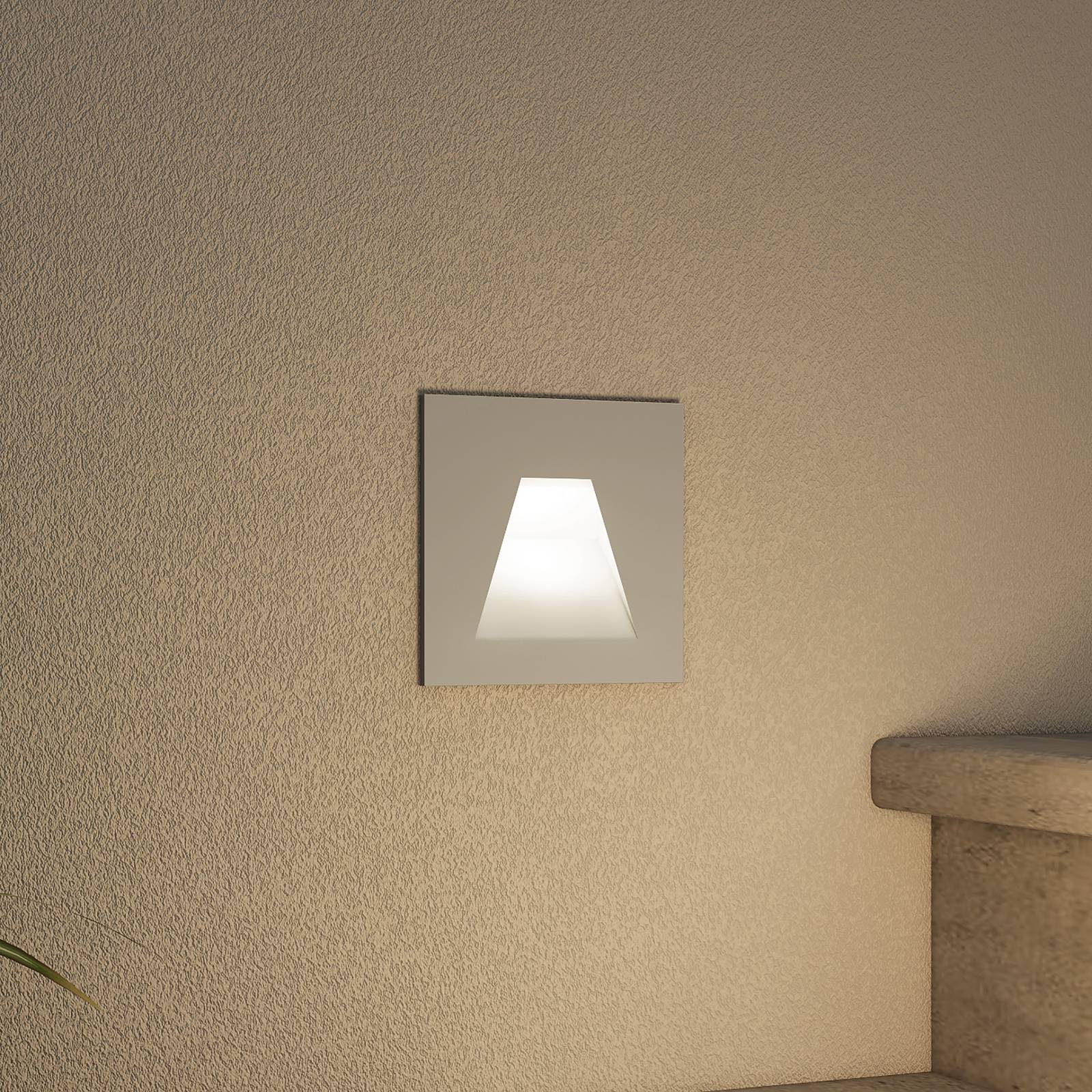 Arcchio Lasca LED indbygningslampe, sølvgrå