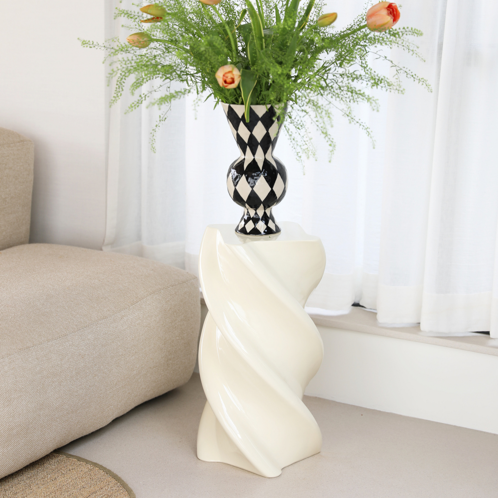 Pillar Marshmallow sidebord, hvid, H54 cm - &Klevering