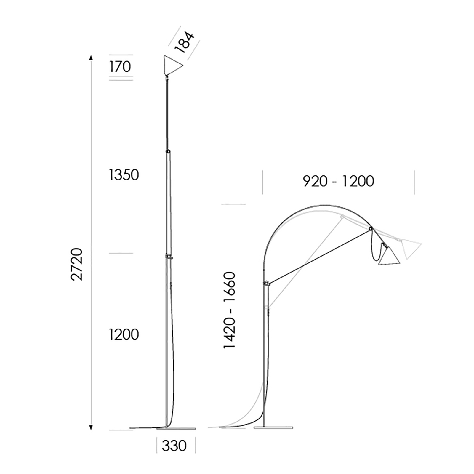 lampa stojąca LED midgard AYNO L, szary/szary, 4000 K, 166 cm