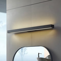 Lucande oświetlenie lustra LED Zafira, czarny, aluminium, 90 cm, IP44