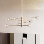 Suspension IDEAL LUX Equinoxe, laiton/ambre, à 8 lampes