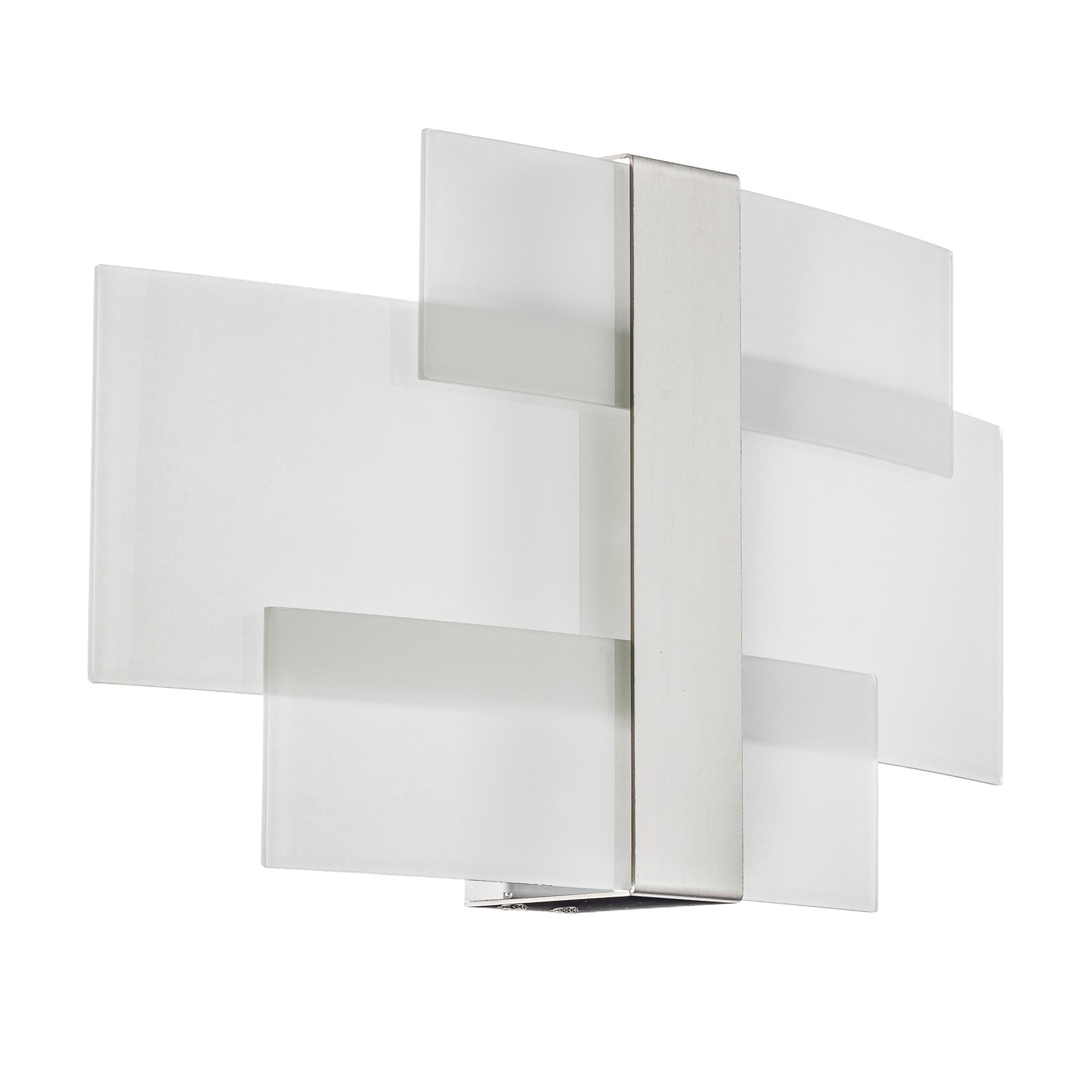 Shifted wall lamp 3 glass sections chrome-plated
