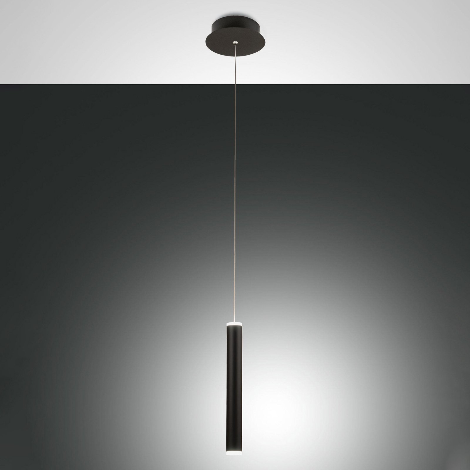LED viseča svetilka Prado, 1-svetlobna, črna, z možnostjo zatemnitve