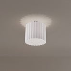 Aria ceiling light, white, microfibre, E27