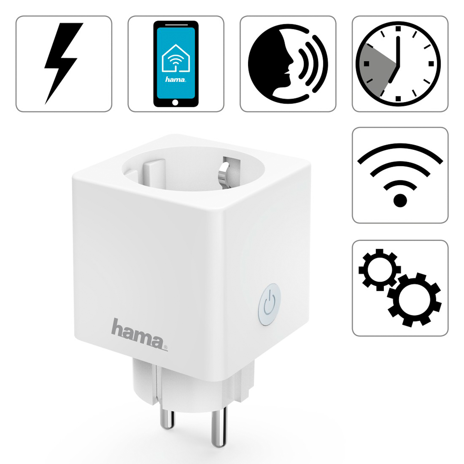 Hama Mini WLAN-stikkontakt strømtæller app-styring