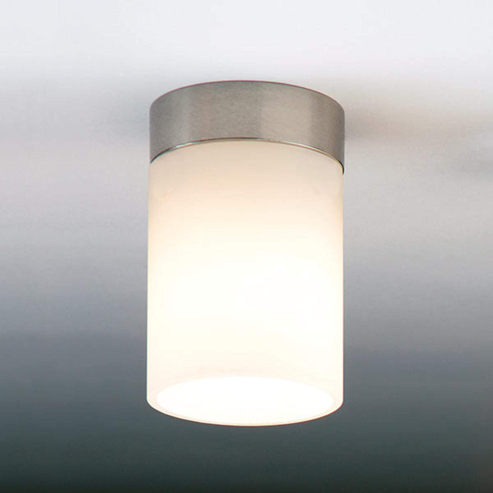 Top Light Subtle ceiling light DELA BOX SHORT, matt nickel, for Living / Dining Room, glass, metal, G9, 60 W, energy efficiency: A++, H: 10 cm