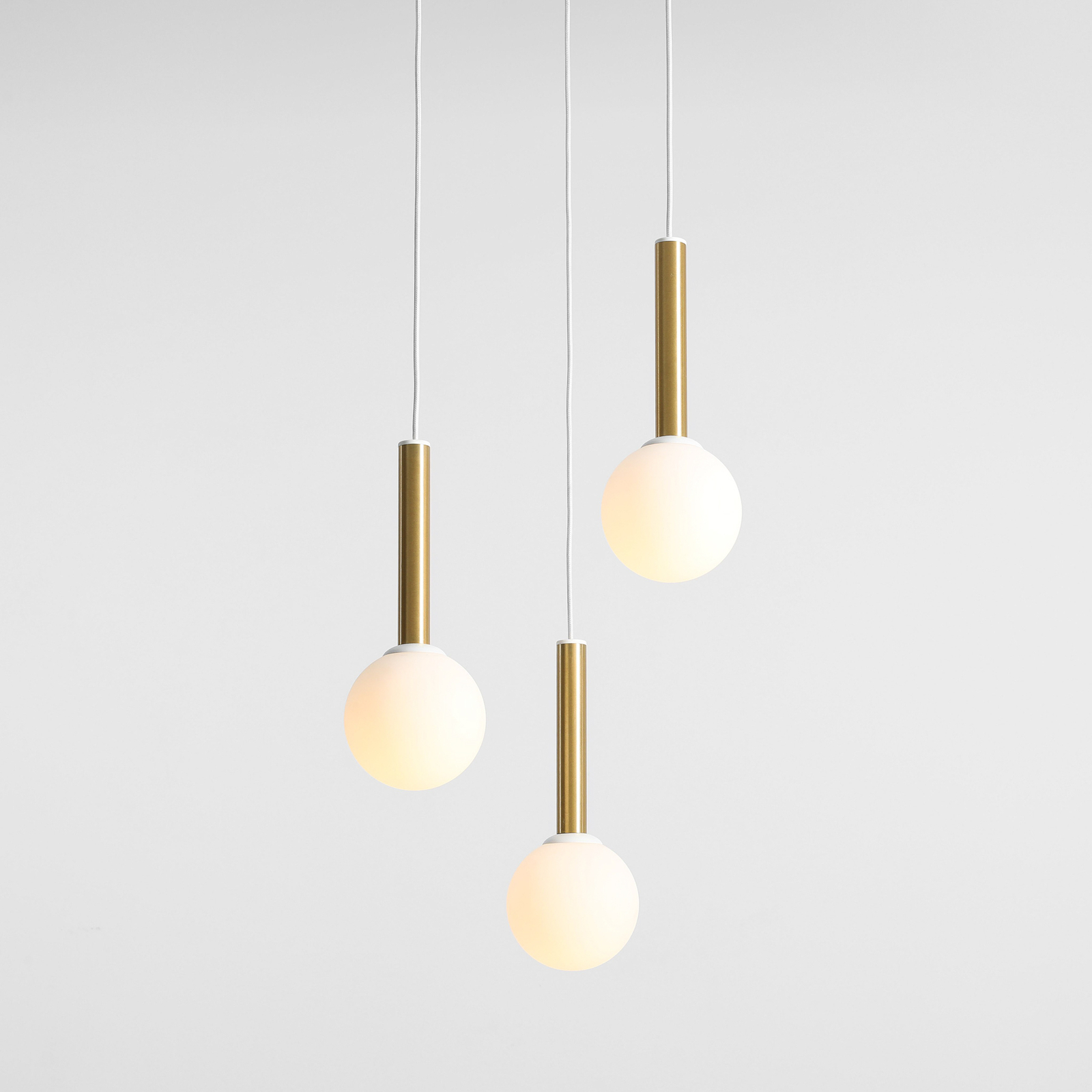 Lampada a sospensione 1098E, 3 luci, bianco/ottone