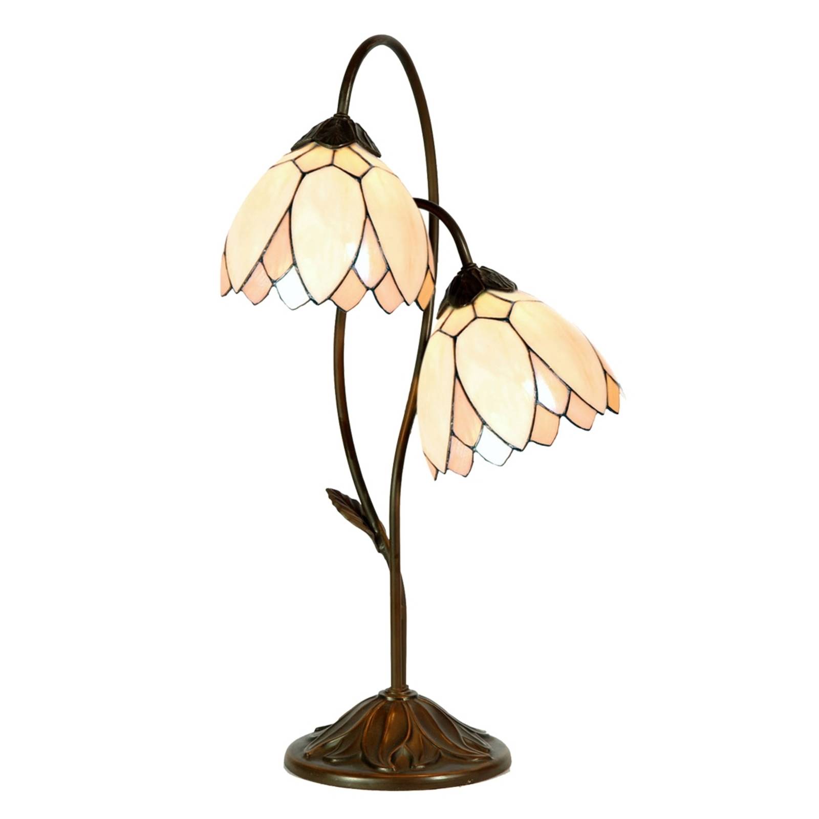 Tafellamp Liliana in Tiffany-stijl, 2-lichts
