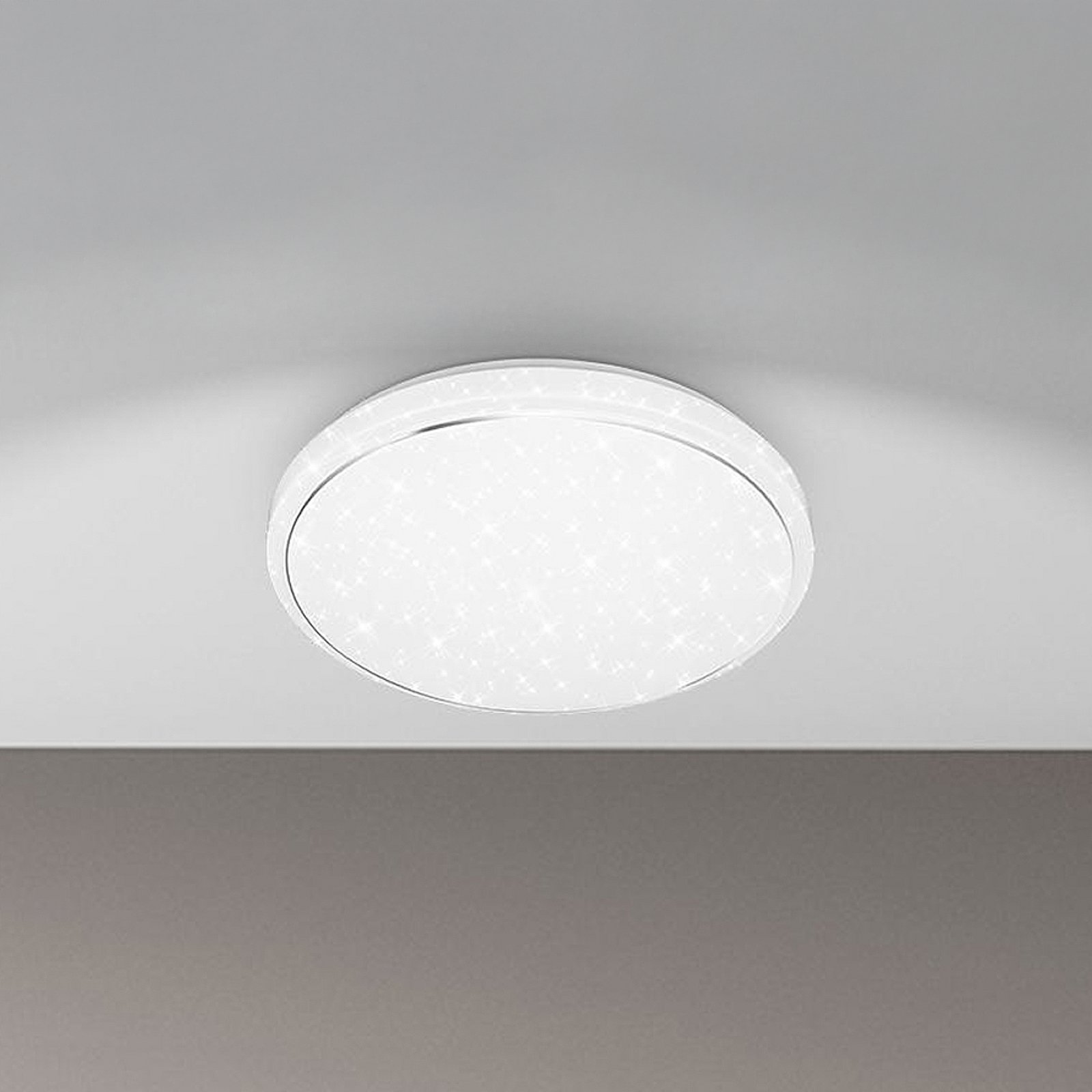 LED таванска лампа Star, бяла, звезден декор, CCT, димируема