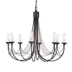 Lustre Carisbrooke, preto, oito luzes