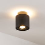 Arcchio Walisa ceiling lamp, Ø 10 cm, black, metal, GU10