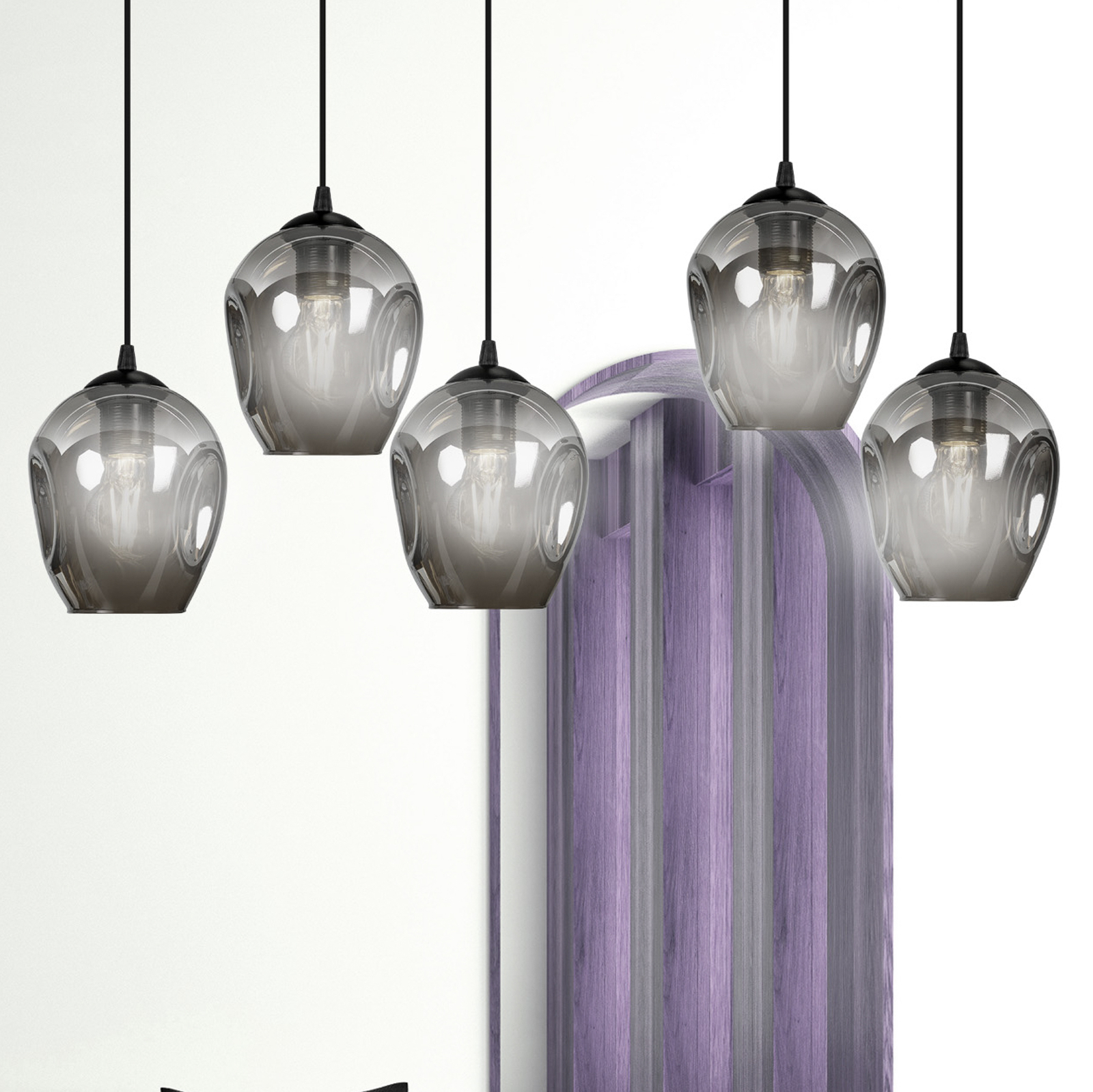 Lampa wisząca Starla decentralna 5-pkt. grafitowa