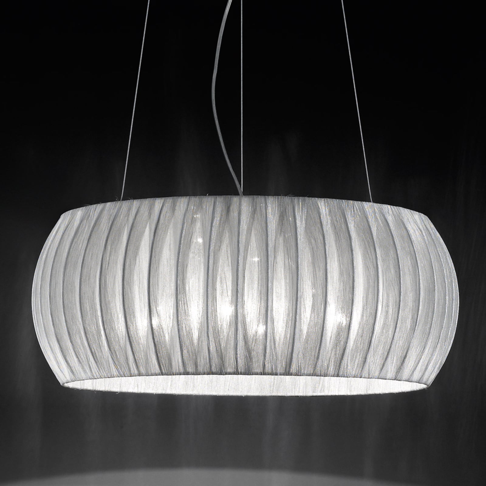 Perenz Amaru hanging light with fabric lampshade 55 cm, for Living / Dining Room, metal, fabric, E27, 60 W, energy efficiency: A++, H: 22 cm